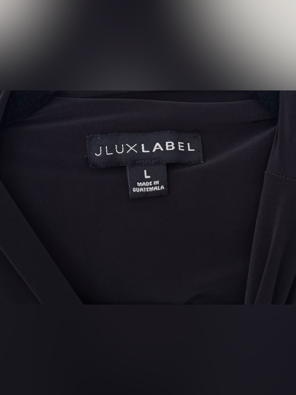 JLUXLABEL black long-sleeved draped top size large - Picture 2 of 3